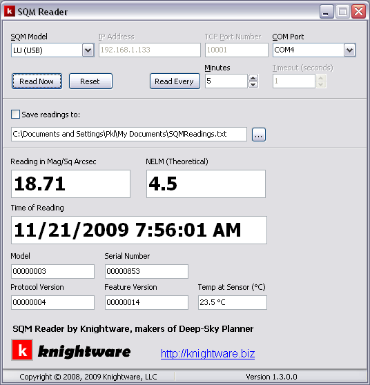 SQM Reader
